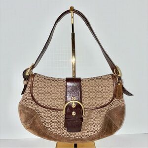 Coach Brown and Tan Shoulder SoHo bag